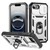 iPhone 17e / 16e Sliding Camshield TPU + PC Phone Case with Holder - White+Black