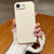 iPhone 17e / 16e Solid Color Liquid Silicone Magnetic Phone Case with Lanyard - Antique White