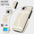 iPhone 17e / 16e Splicing Rhombic Texture Card Bag Phone Case with Long Lanyard - Beige