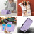 iPhone 17e / 16e Splicing Rhombic Texture Card Bag Phone Case with Long Lanyard - Purple