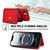 iPhone 17e / 16e Splicing Rhombic Texture Card Bag Phone Case with Long Lanyard - Red
