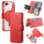 iPhone 17e / 16e Splitable Electroplated MagSafe RFID Anti-theft Leather Phone Case with Lens Film - Red
