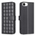 iPhone 17e / 16e Square Texture Leather Phone Case - Black