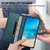 iPhone 17e / 16e Stitched Line Magnetic RFID Vegan Leather Phone Case - Green