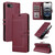 iPhone 17e / 16e Stitched Magnetic Buckle Leather Phone Case - Red