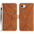 iPhone 17e / 16e Stitching Embossed Leather Phone Case - Brown