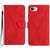 iPhone 17e / 16e Stitching Embossed Leather Phone Case - Red