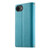 iPhone 17e / 16e Stitching Multi-card Zipper Wallet Leather Phone Case with Short Strap - Blue