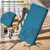 iPhone 17e / 16e Strong Magnetic Dual Butterfly RFID Vegan Leather Phone Case - Lake Blue
