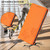 iPhone 17e / 16e Strong Magnetic Dual Butterfly RFID Vegan Leather Phone Case - Orange