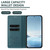 iPhone 17e / 16e Strong Magnetic Dual Butterfly RFID Vegan Leather Phone Case - Peacock Green