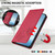 iPhone 17e / 16e Strong Magnetic Dual Butterfly RFID Vegan Leather Phone Case - Red