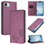 iPhone 17e / 16e Strong Magnetic Dual Butterfly RFID Vegan Leather Phone Case - Violet Purple