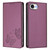 iPhone 17e / 16e Strong Magnetic Dual Butterfly RFID Vegan Leather Phone Case - Violet Purple