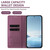 iPhone 17e / 16e Strong Magnetic Dual Butterfly RFID Vegan Leather Phone Case - Violet Purple
