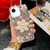 iPhone 17e / 16e Sunflower Holder Hand-set Diamond PC Phone Case - Pink