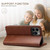 iPhone 17e / 16e Suteni Calf Texture Horizontal Flip Leather Phone Case - Brown