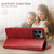 iPhone 17e / 16e Suteni Calf Texture Horizontal Flip Leather Phone Case - Red