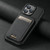 iPhone 17e / 16e Suteni H02 Litchi Leather Card Wallet Stand Back Phone Case - Black