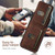 iPhone 17e / 16e Suteni H02 Litchi Leather Card Wallet Stand Back Phone Case - Brown