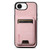 iPhone 17e / 16e Suteni H02 Litchi Leather Card Wallet Stand Back Phone Case - Pink