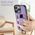 iPhone 17e / 16e Suteni H13 Litchi Leather Wrist Strap Wallet Back Phone Case - Purple