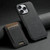 iPhone 17e / 16e Suteni H17 Litchi Texture Leather MagSafe Detachable Wallet Phone Case - Black
