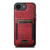 iPhone 17e / 16e Suteni H17 Oil Eax Leather MagSafe Detachable Wallet Phone Case - Red