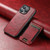 iPhone 17e / 16e Suteni H17 Oil Eax Leather MagSafe Detachable Wallet Phone Case - Red