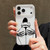 iPhone 17e / 16e Transparent Frame IMD Cream Phone Case - Line Skeleton Hand