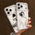 iPhone 17e / 16e Transparent Frame IMD Cream Phone Case - Line Skeleton Hand