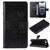 iPhone 17e / 16e Tree & Cat Embossed Pattern Flip Leather Phone Case - Black