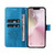 iPhone 17e / 16e Tree & Cat Embossed Pattern Flip Leather Phone Case - Blue