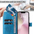iPhone 17e / 16e Tree & Cat Embossed Pattern Flip Leather Phone Case - Blue