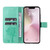 iPhone 17e / 16e Tree & Cat Embossed Pattern Flip Leather Phone Case - Green