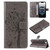 iPhone 17e / 16e Tree & Cat Embossed Pattern Flip Leather Phone Case - Grey
