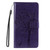 iPhone 17e / 16e Tree & Cat Embossed Pattern Flip Leather Phone Case - Purple