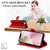 iPhone 17e / 16e Tree & Cat Embossed Pattern Flip Leather Phone Case - Red