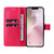 iPhone 17e / 16e Tree & Cat Embossed Pattern Flip Leather Phone Case - Rose Red