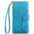 iPhone 17e / 16e Tree & Deer Embossed Leather Phone Case - Blue