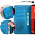 iPhone 17e / 16e Tree & Deer Embossed Leather Phone Case - Blue