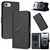 iPhone 17e / 16e Triangle Pattern Buckle Clasp Leather Phone Case - Black