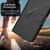 iPhone 17e / 16e Triangle Pattern Buckle Clasp Leather Phone Case - Black
