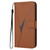 iPhone 17e / 16e Triangle Pattern Buckle Clasp Leather Phone Case - Brown