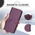 iPhone 17e / 16e Triangle Pattern Buckle Clasp Leather Phone Case - Dark Purple