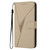 iPhone 17e / 16e Triangle Pattern Buckle Clasp Leather Phone Case - Gold