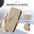 iPhone 17e / 16e Triangle Pattern Buckle Clasp Leather Phone Case - Gold