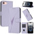 iPhone 17e / 16e Triangle Pattern Buckle Clasp Leather Phone Case - Light Purple