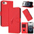 iPhone 17e / 16e Triangle Pattern Buckle Clasp Leather Phone Case - Red