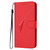 iPhone 17e / 16e Triangle Pattern Buckle Clasp Leather Phone Case - Red